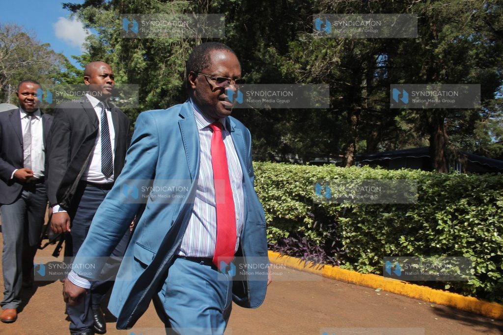 Embu Governor Martin Wambora arrives at the Bomas of Kenya, Nairobi