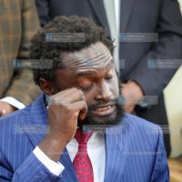 Nyandarua County Senator John Muhia Methu during a press conference