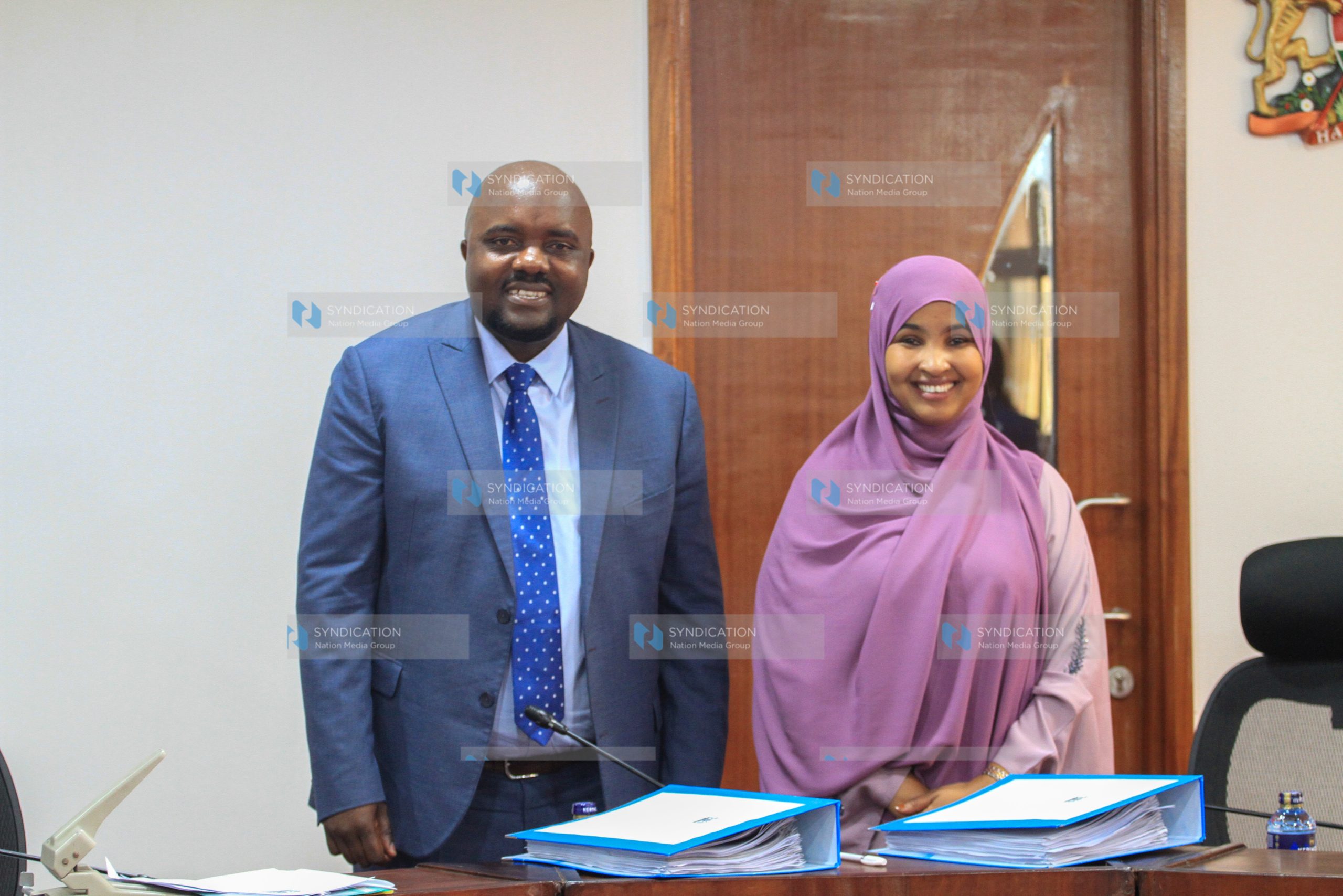The National Assembly Public Accounts Committee (PAC) newly elected Chairman and Butere MP Tindi Mwale and Vice chair Garissa Woman Representative Amina Siyad Udgoon