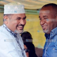 Mombasa Governor Hassan Joho (right) with Mvita MP Abdulswamad Nassir during an event