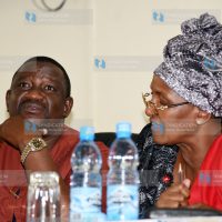 Kwale Governor Salim Mvurya (left) with Taveta MP Naomi Shaban (right)