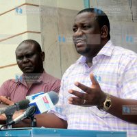 Kwale governor Mr. Salim Mvurya accompanied with his political and policy advisor Mr. Francis Ndiege address press conference