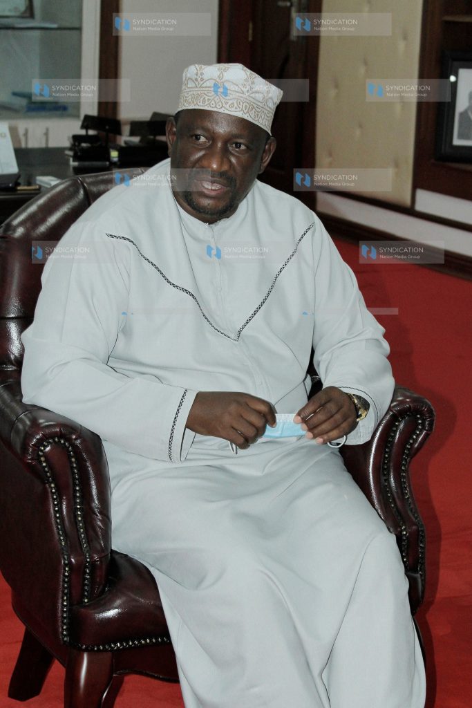 Kwale Governor Salim Mvurya during a tour of Nation Media Group Senior Management at the Governor's Office
