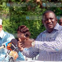 Kwale governor Mr. Salim Mvurya addressing press conference