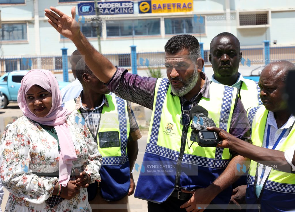 Mombasa Governor Abdulswamad Nassir tours part of the Makupa–Kibarani–Changamwe Road