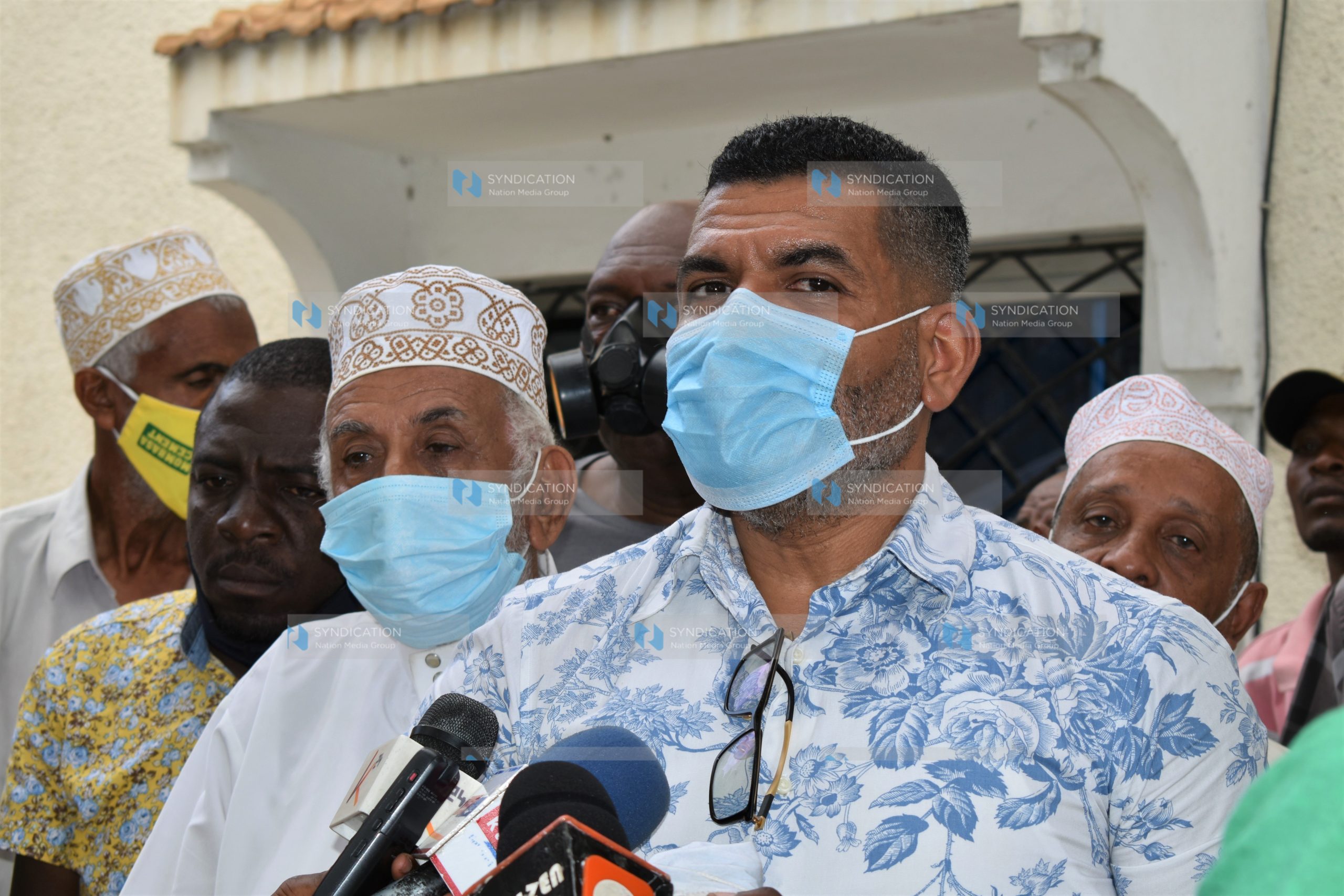 Mvita MP Abdulswamad Nassir addresses the press