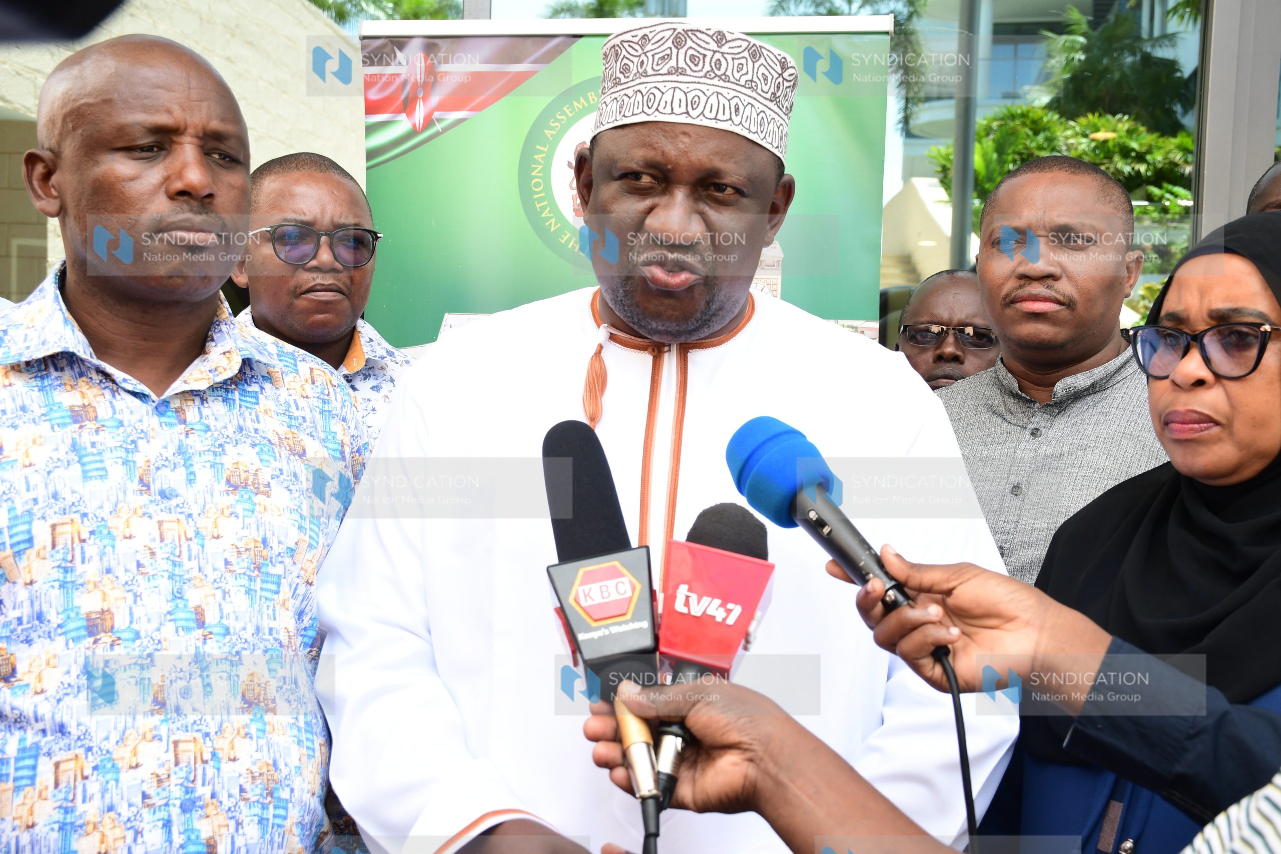 Mining, Blue Economy, and Maritime Affairs Cabinet Secretary Salim Mvurya addresses the press