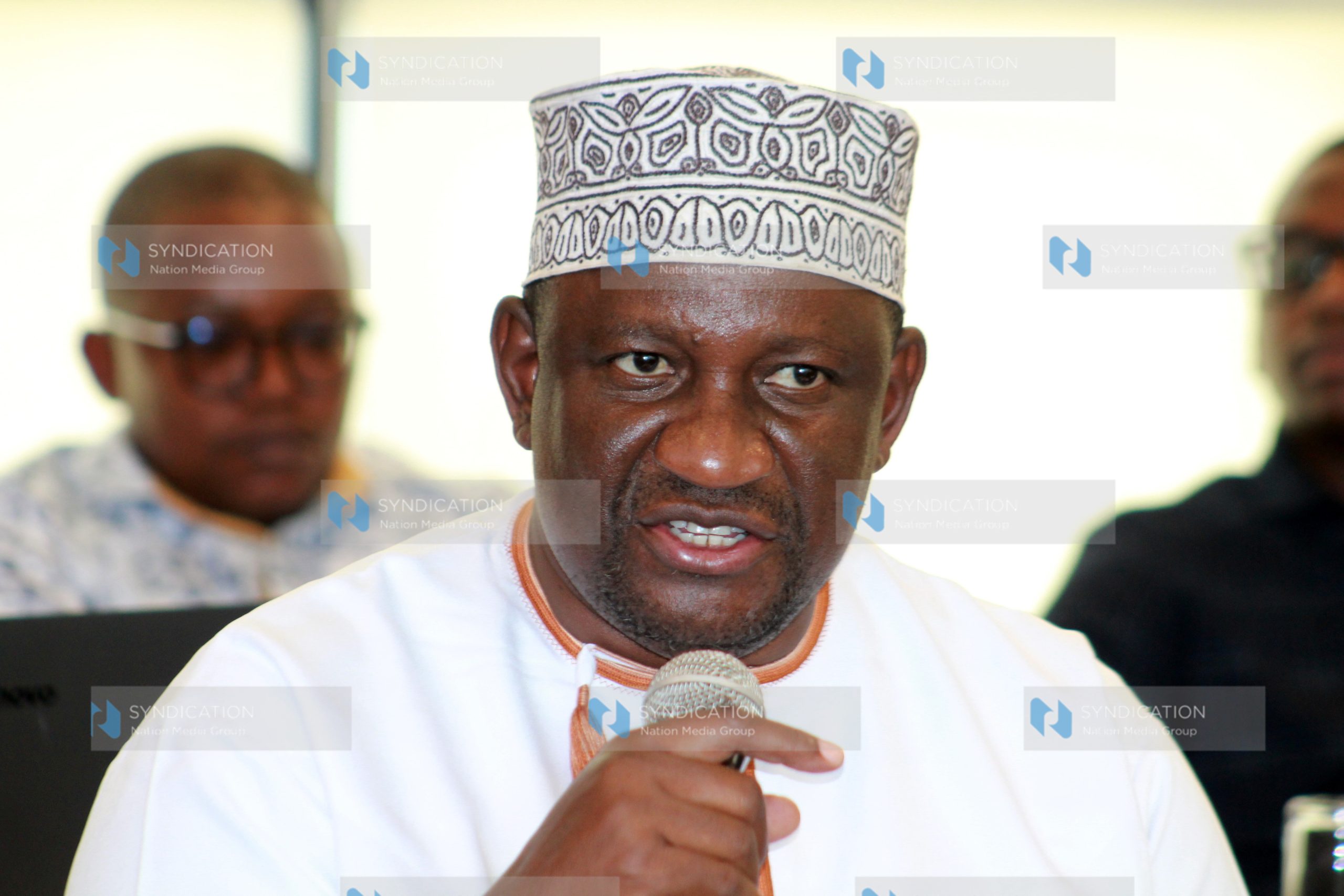 Mining, Blue Economy, and Maritime Affairs Cabinet Secretary Salim Mvurya addresses the press