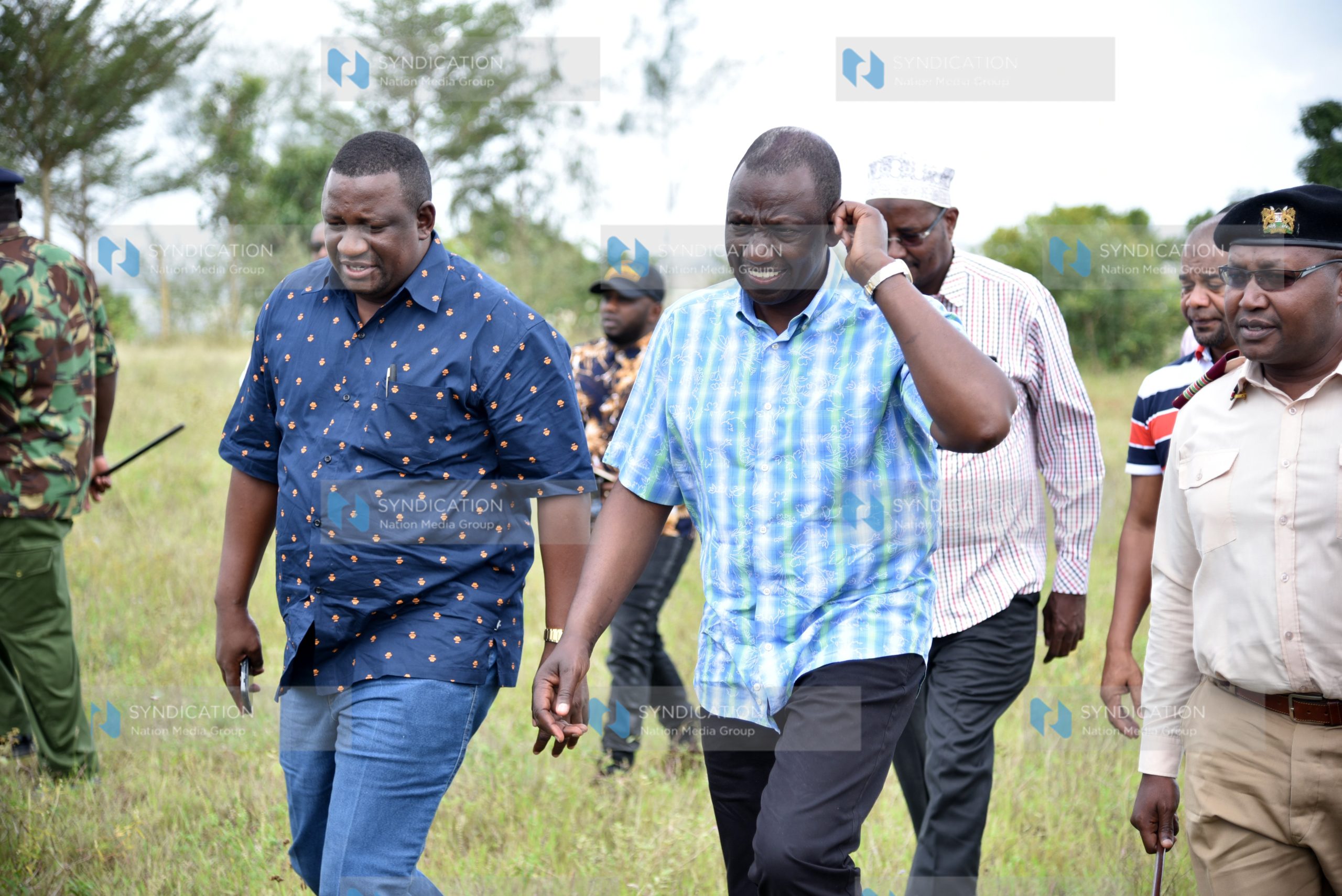 Deputy President William Ruto with Kwale Governor Salim Mvurya arrive at Kasemeni area