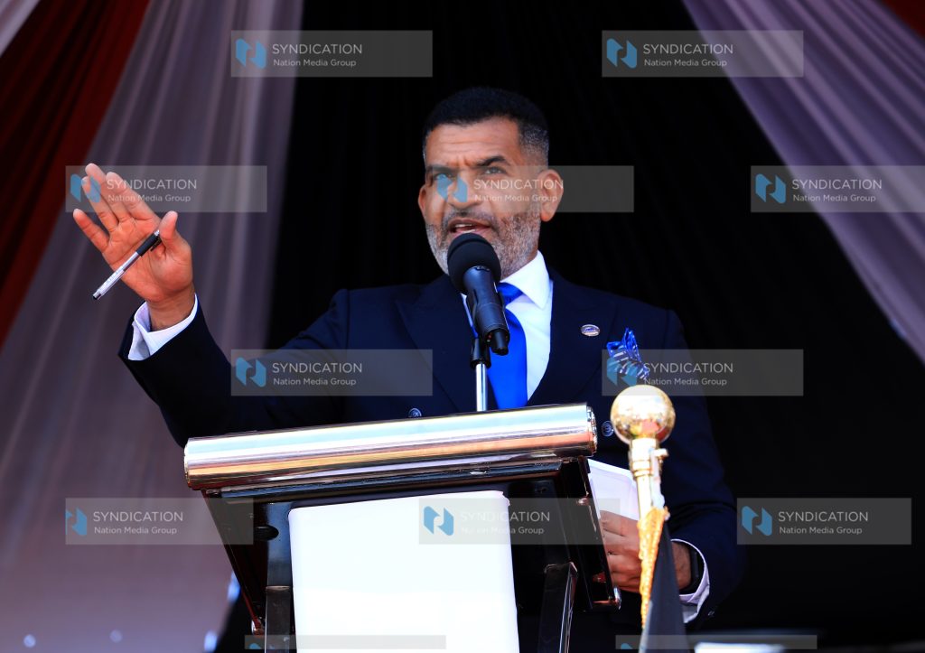 Mombasa Governor Abdulswamad Nassir delivers his address