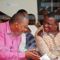President Uhuru Kenyatta together with Kwale governor Salim Mvurya
