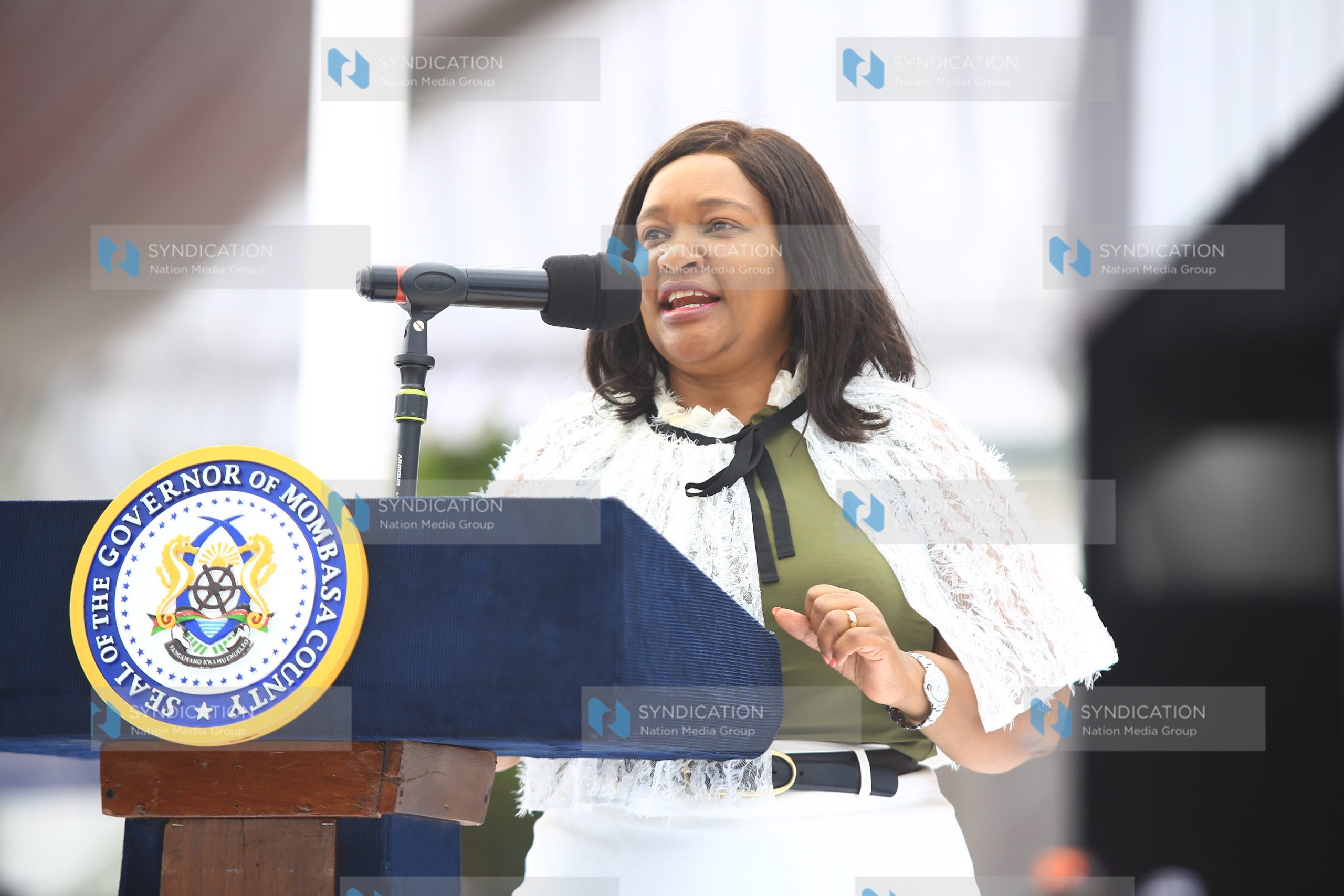 Tourism Cabinet Secretary Rebecca Miano makes her opening remarks to tourism stakeholders