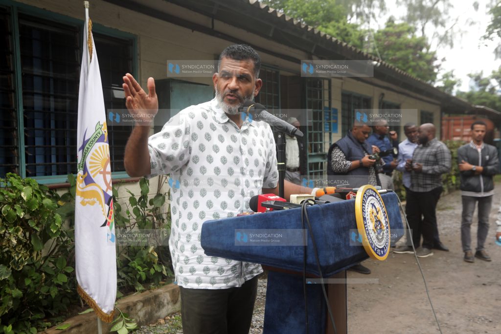 Mombasa Governor Abdulswamad Nassir speaks during a briefing