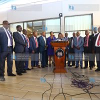 Embu Governor and COG Chairman Martin Wambora, flanked by other governors, addresses the media