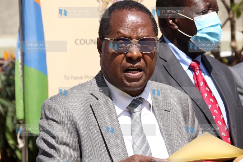 Council of Governors (CoG) Chairperson Martin Wambora addresses journalists