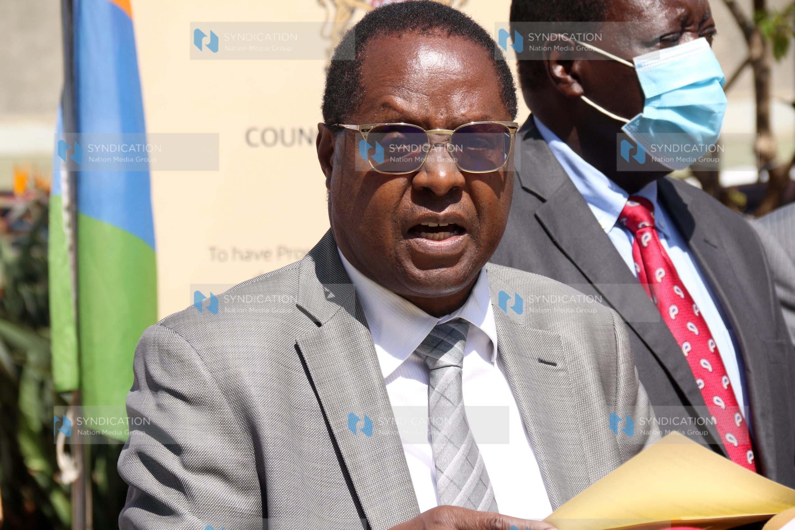 Council of Governors (CoG) Chairperson Martin Wambora addresses journalists