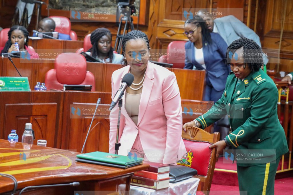 Defence Cabinet Secretary nominee Soipan Tuya before the Committee