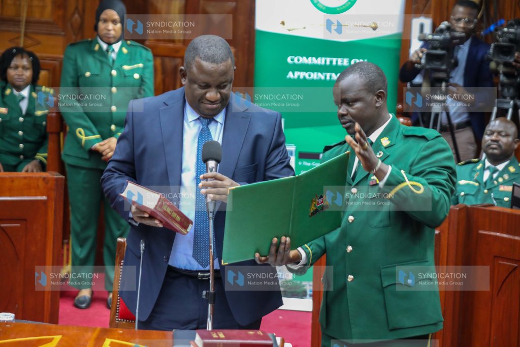 Salim Mvurya when he appeared before the Committee