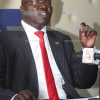 The cabinet secretary ministry of water and sanitation Simon Kiprono Chelugui during a press briefing