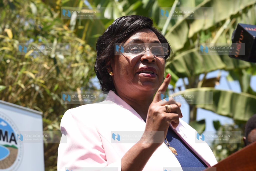 Public Service, Gender, Senior Citizens Affairs and Special Programmes Cabinet Secretary Prof. Margaret Kobia addressing journalists