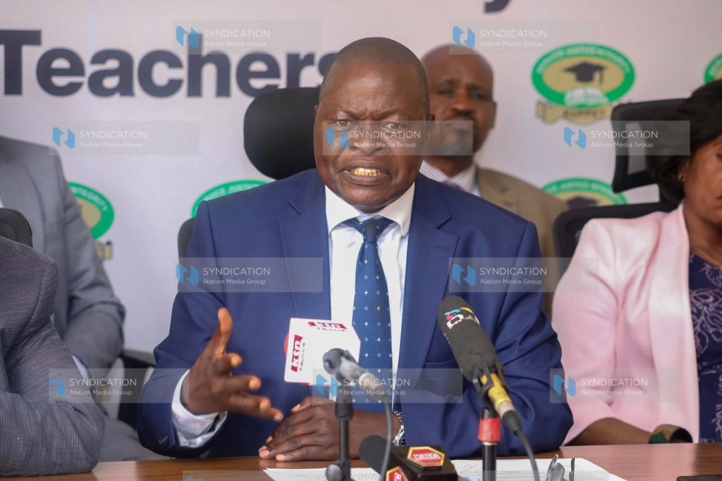 (KUPPET) Secretary General Mr. Akelo Misori addressing the media