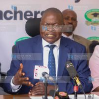 (KUPPET) Secretary General Mr. Akelo Misori addressing the media