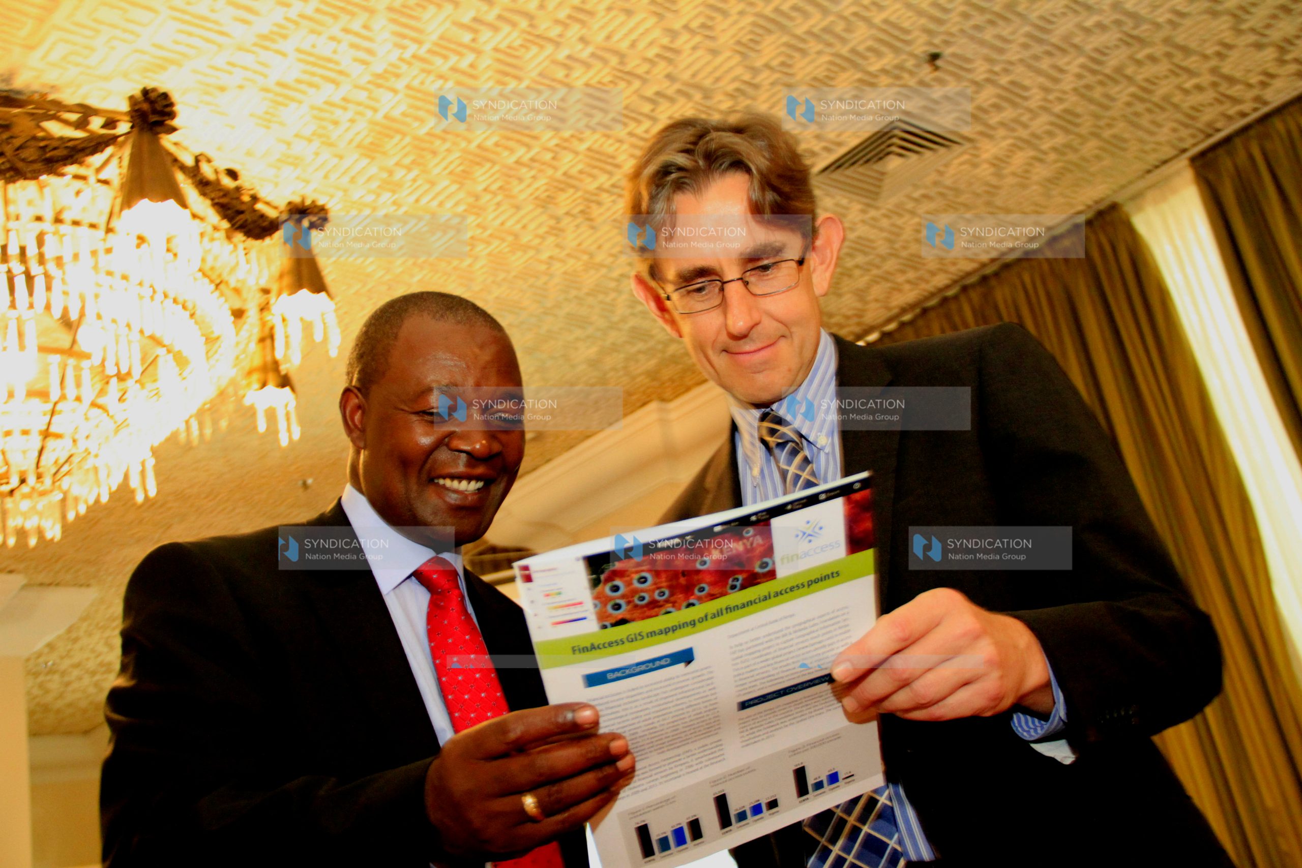 CBK Governor Professor Njuguna Ndung’u with FSD Kenya director David Ferrand