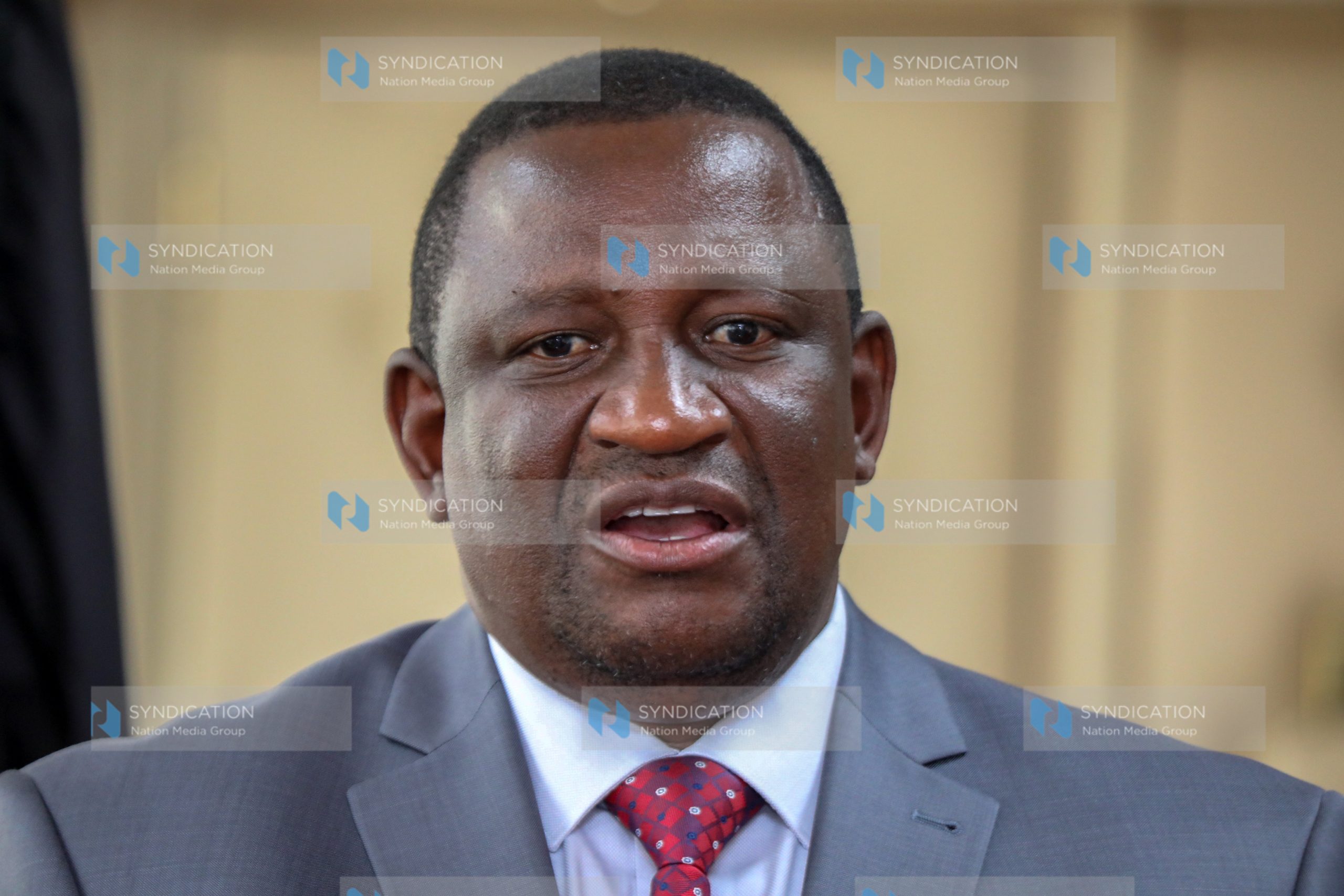 Cabinet Secretary for Mining, Blue Economy and Maritime Affairs Salim Mvurya during the press conference