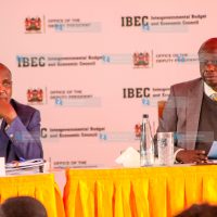 Deputy president Rigathi Gachagua and Treasury Cabinet Secretary John Mbadi