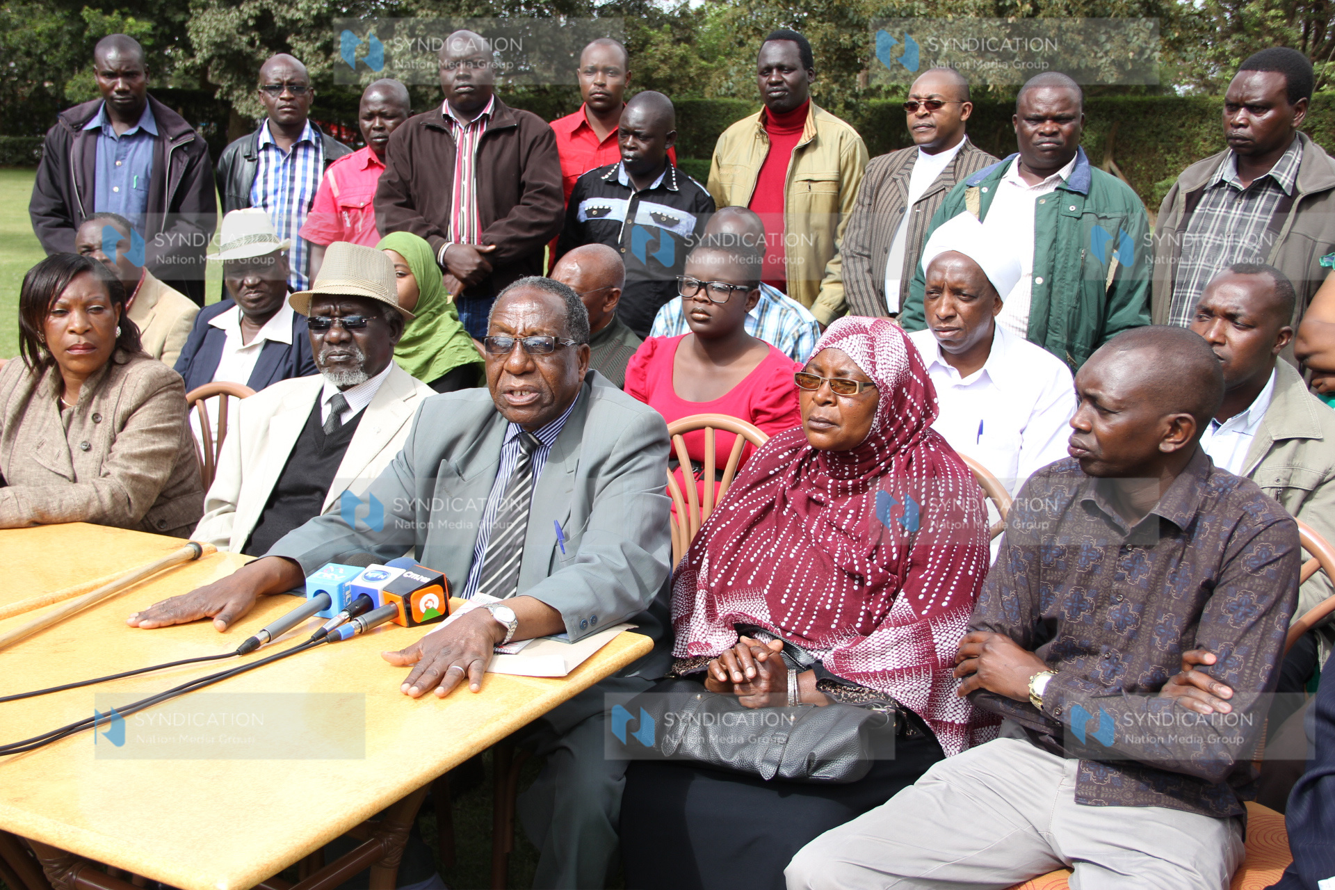 Leaders from the North Rift during a press conference