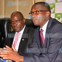 IEBC CEO Ezra Chiloba with his Chairman Wafula Chebukati