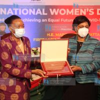 Defence Cabinet Secretary Monicah Juma with Ministry of Public Service, Youth and Gender Affairs CS Prof. Margaret Kobia