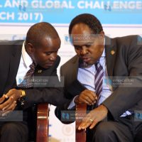 Information CS Joe Mucheru with University of Nairobi (UoN) Vice-Chancellor Professor Peter Mbithi