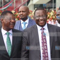 National Assembly speaker Moses Wetang'ula, CS for Public Service, Performance and Delivery Management Moses Kuria and CS for Mining, Blue Economy and Maritime Affairs Salim Mvurya