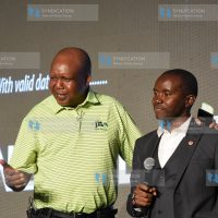 Jamii Telcom limited Chairman Joshua Chepkwony with ICT Cabinet Secretary Joe Mucheru