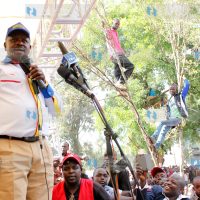 Bomet Governor Isaac Ruto addresses a crowd during a KANU rally