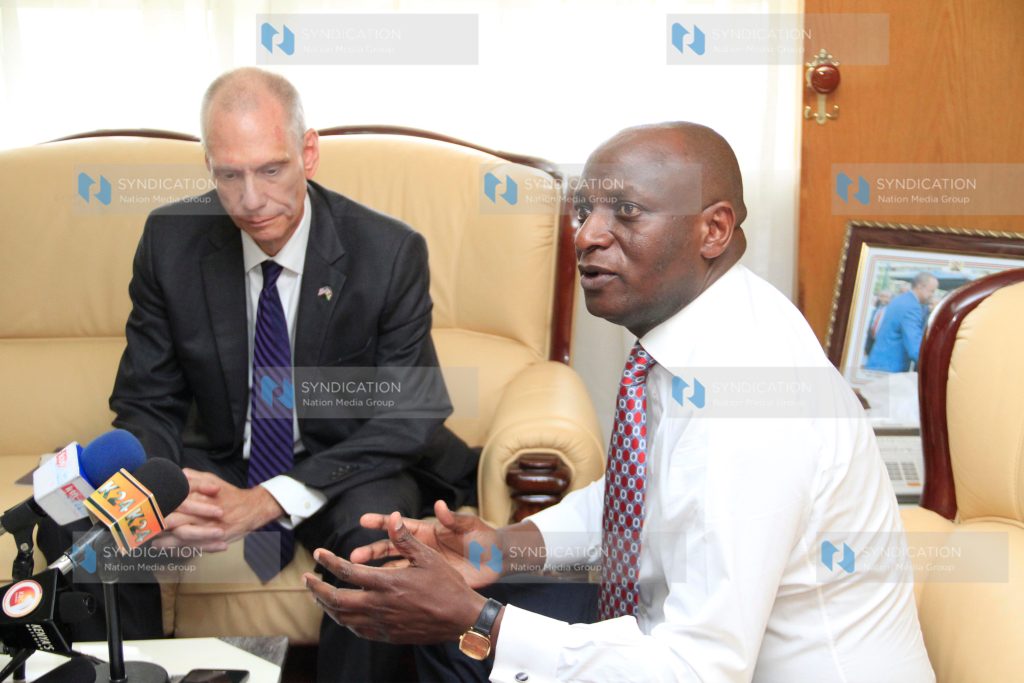 United States Ambassador to Kenya Robert Godec with CS for Energy & Petroleum Charles Keter