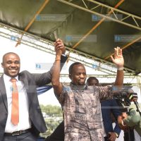 Trans-Nzoia Governor George Natembeya with UDA Secretary General Cleophas Malala