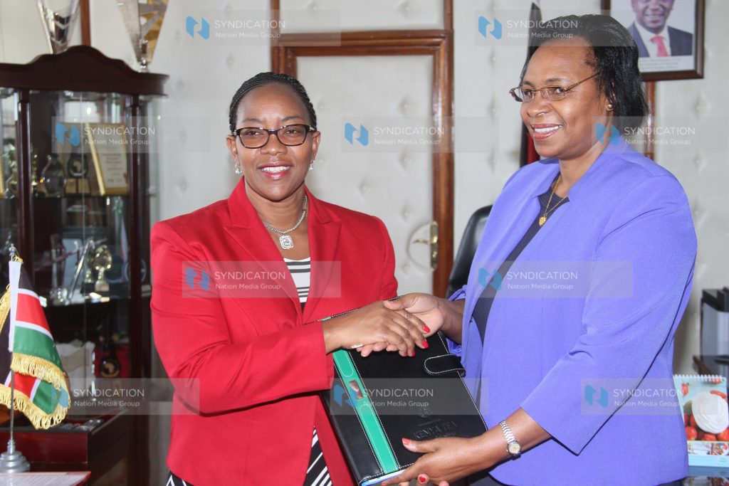 New Public service Cabinet secretary Margaret Kobia and Sicily Kariuki