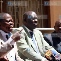 KUPPET Secretary General Akelo Misori, his Chairman Omboko Milemba and Deputy Secretary General Moses Nthurima