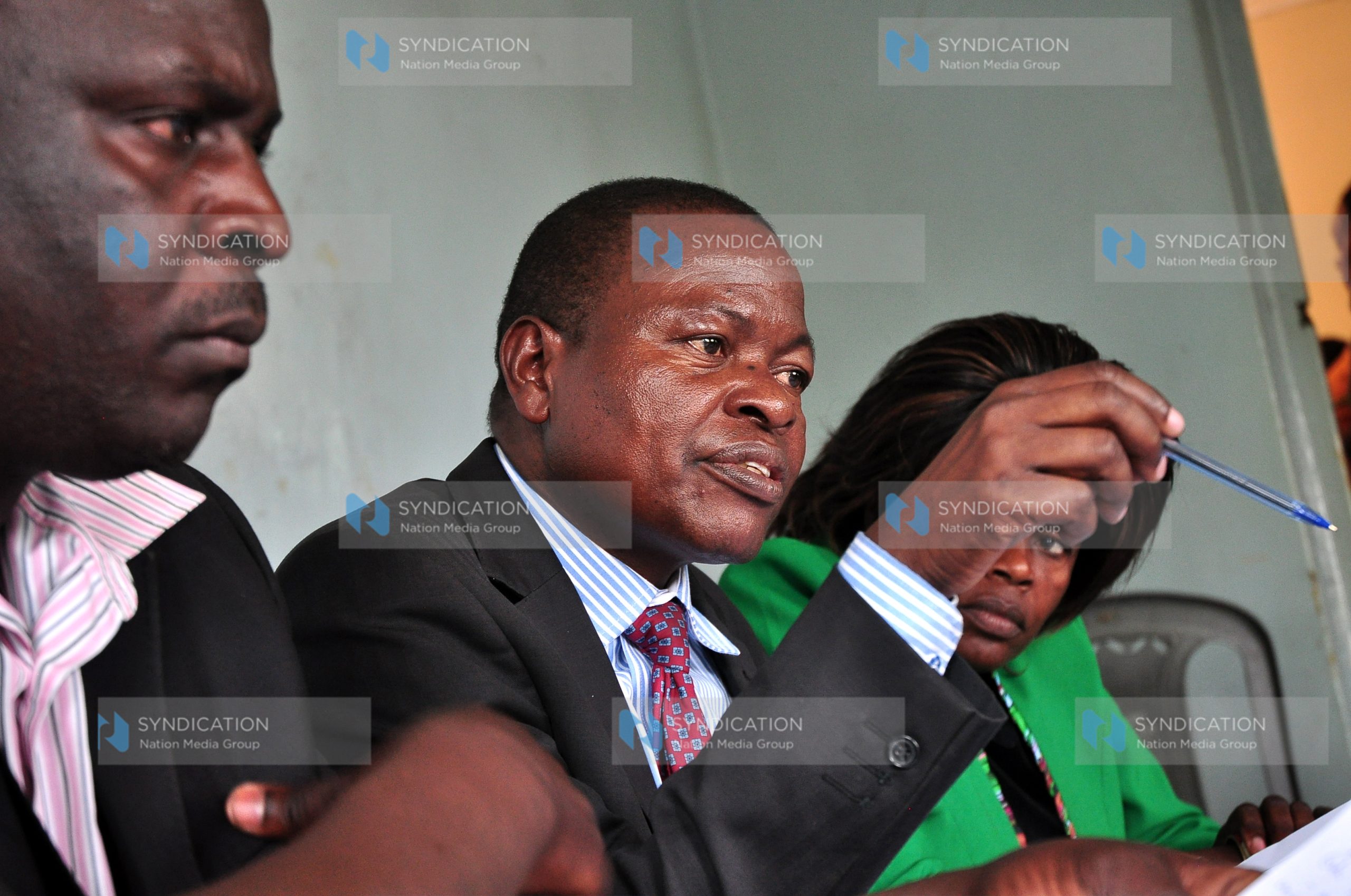 KUPPET Chairman Omboko Mulemba, KUPPET Secretary General Akelo Misori and Secretary for Gender Catherine Wambilyanga