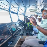 Soipan Tuya, Cabinet Secretary, Ministry of Defence, inside the MV Uhuru II vessel