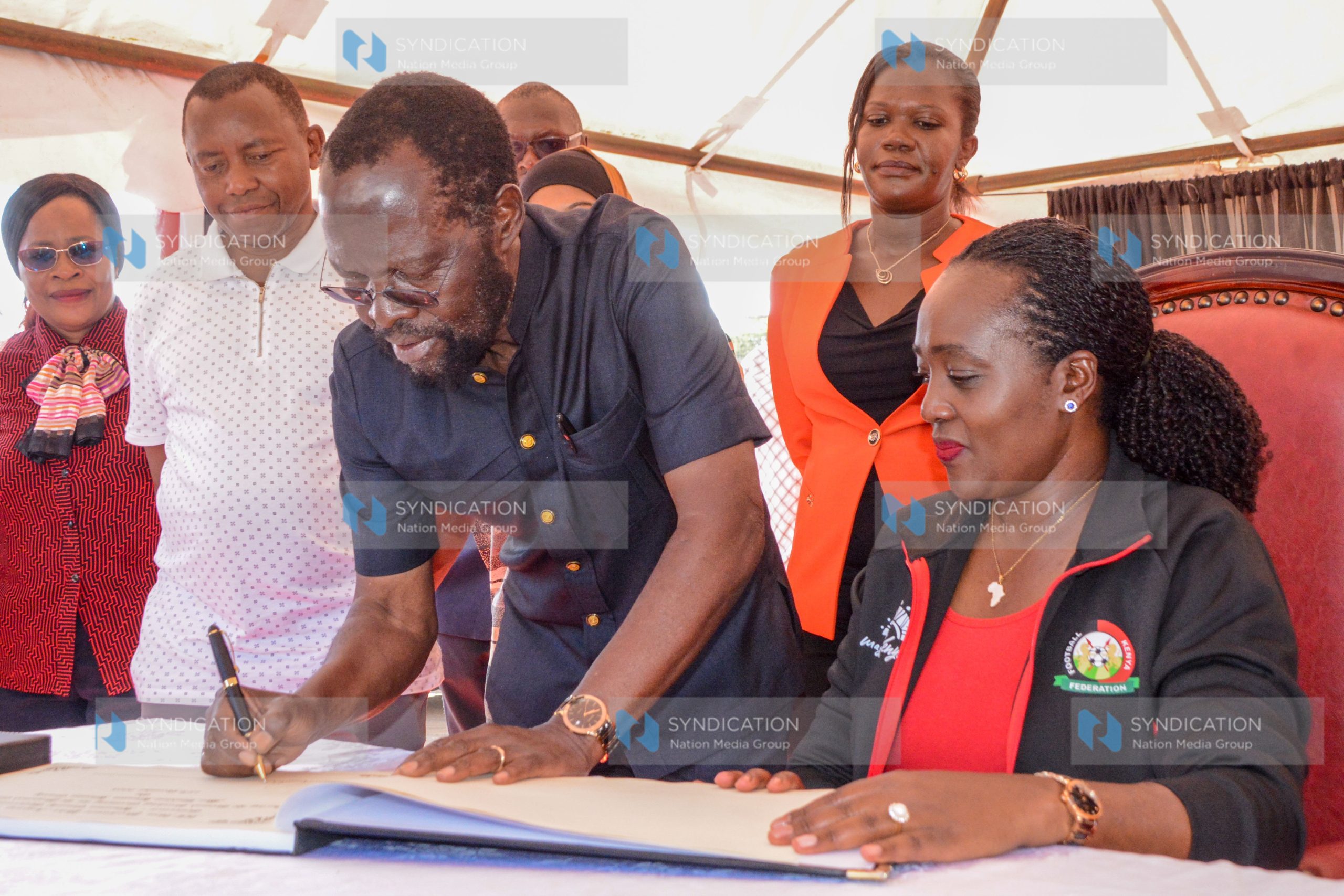 Hon. Roselinda Soipan Tuya, Kenya’s Cabinet Secretary for Defence, and Kisumu Governor Prof. Anyang’ Nyong’o