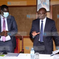 Cabinet secretary for labor Simon Chelugui together with PS Peter Tum