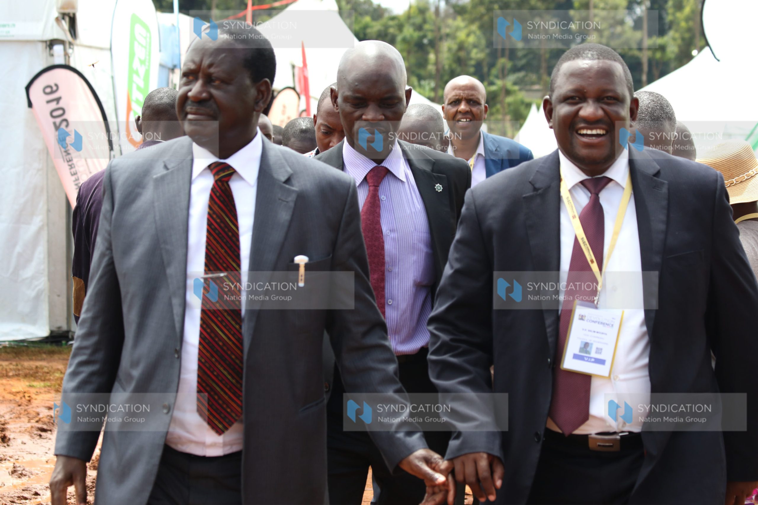 Kwale Governor and Council of Governors Vice Chairman Salim Mvurya and Former Prime Minister Raila Odinga