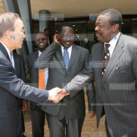 UN Secretary-General Ban Ki-moon with Prime Minister Raila Odinga and Deputy Prime Minister Musalia Mudavadi