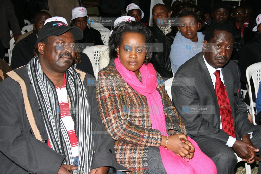 Prime Minister Raila Odinga, with Deputy Prime Minister Musalia Mudavadi and his wife Tessie Mudavadi
