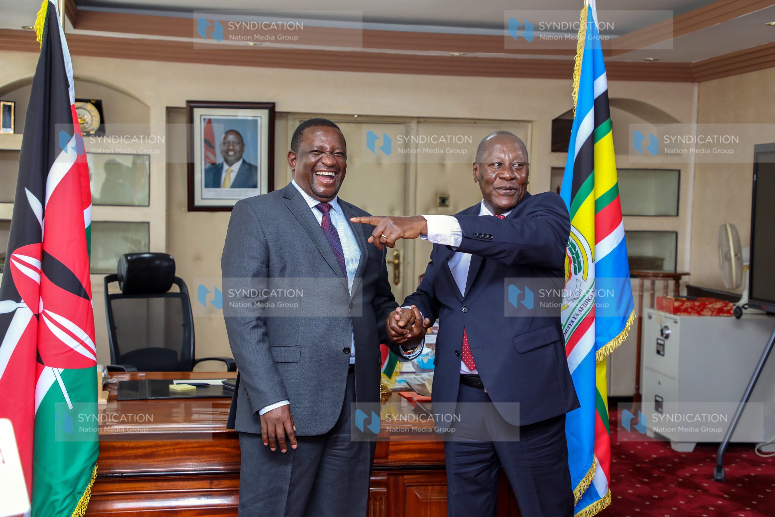 Cabinet Secretary for Mining, Blue Economy and Maritime Affairs Salim Mvurya and Kitui Governor Dr Julius Makau Malombe