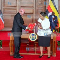 Cabinet Secretary for Tourism and Wildlife Rebecca Miano and Uganda's Minister of Foreign Affairs Gen. Odongo Jeje Abubakhar