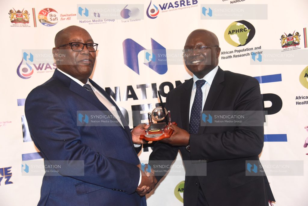 Ministry of Water and Sanitation Simon Chelugui with NMG CEO Stephen Gitagama